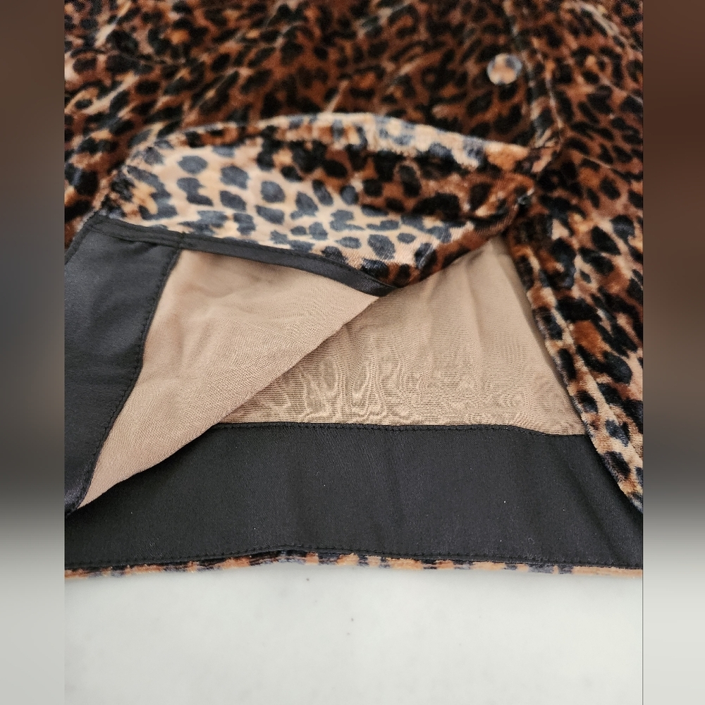 Soft Surroundings Icon Silk Velvet‎ Poets leopard tunic shirt blouse cheetah NWT - Picture 9 of 12